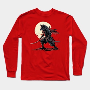 samurai wolf Long Sleeve T-Shirt